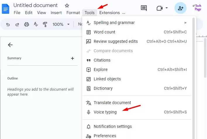 মুখে উচ্চারণ করে দ্রুত টাইপ করার জন্য গুগল ডক এর ব্যবহার