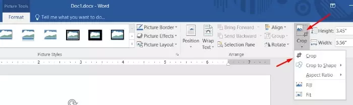 MS Word এ ইমেজের কোনো অংশ কেটে ফেলা