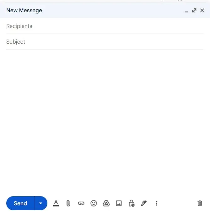 ইমেইল কম্পোজ করার ইন্টারফেস