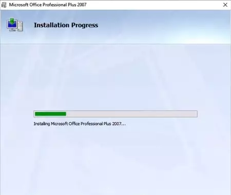 এমএস অফিস ২০০৭ সেটআপ প্রোগ্রেস
