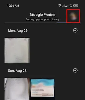 গুগল ফটোজ অ্যাকাউন্ট নির্বাচন করা