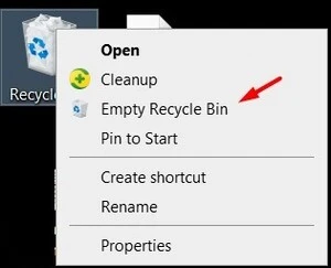 Recycle Bin হতে অপ্রয়োজনীয় ফাইল মুছে ফেলা