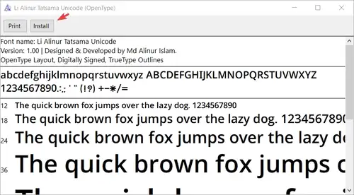 কম্পিউটারে ফন্ট ইনস্টল করার নিয়ম