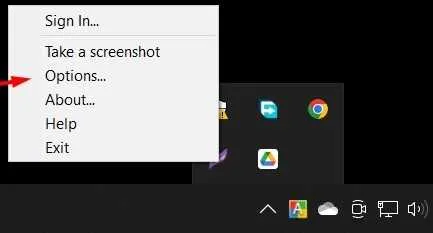 LightShot কনফিগারেশন